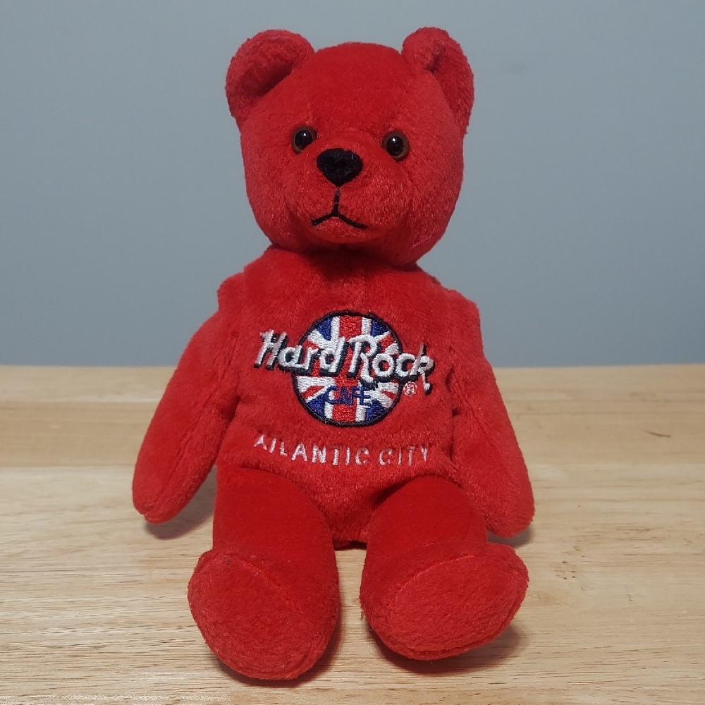 Hard Rock Cafe Atlantic City Rita Beara Red Collectible Bear Plush Toy